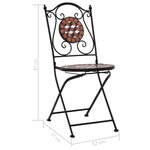 vidaXL Chaises de bistrot mosaïque 2 Pièces Marron Céramique