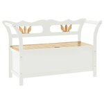 vidaXL Banc Blanc 107x45x75 5 cm Bois de sapin solide