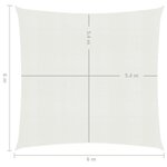 vidaXL Voile d'ombrage 160 g/m² Blanc 6x6 m PEHD