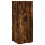 vidaXL Buffet haut Chêne fumé 34 5x34x180 cm Bois d'ingénierie