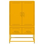 vidaXL Buffet haut jaune moutarde 68x39x111 5 cm acier laminé à froid