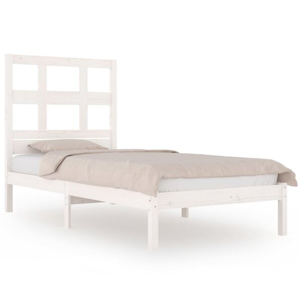 vidaXL Cadre de lit Blanc Bois de pin massif 90x190 cm Simple