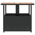 vidaXL Table de jardin avec trou de parasol noir résine tressée