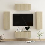 vidaXL Ensemble de meubles TV 4 Pièces Chêne sonoma Bois d'ingénierie
