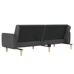 vidaXL Canapé-lit à 2 places gris foncé tissu