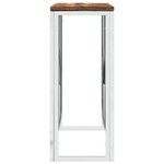 vidaXL Table console argenté acier inoxydable/bois massif récupération