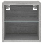 vidaXL Meuble TV mural avec lumières LED sonoma gris 30x28 5x30 cm