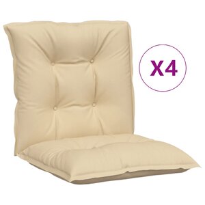 vidaXL Coussins de chaise de jardin à dossier bas lot de 4 beige