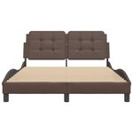 vidaXL Cadre de lit avec tête de lit marron 140x190 cm Similicuir
