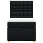 vidaXL Sommier à lattes de lit avec matelas Noir 90x190 cm Tissu