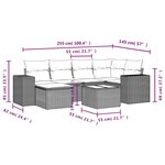 vidaXL Salon de jardin avec coussins 7 Pièces beige résine tressée