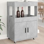 vidaXL Chariot de bar gris béton 60x39 5x89 cm bois d'ingénierie