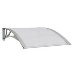 vidaXL Auvent de porte Gris et transparent 100x80 cm Polycarbonate