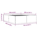 vidaXL Cadre de lit chêne sonoma 160x200 cm bois d'ingénierie