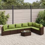 vidaXL Salon de jardin 8 Pièces avec coussins marron résine tressée