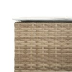 vidaXL Tabourets de bar jardin avec coussins lot de 2 beige poly rotin