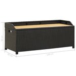 vidaXL Banc de rangement de jardin 120 cm Résine tressée Noir