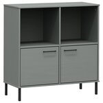 vidaXL Bibliothèque avec pieds en métal Gris 90x35x90 5 cm Bois OSLO