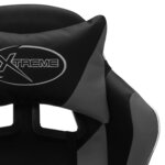 vidaXL Fauteuil de jeux vidéo avec LED RVB Gris et noir Similicuir