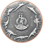Pièce de monnaie en Argent - Cuivre 10 Vatu g 10 Ag - 145 Cu Millésime 2024 Double Giant Predators PTERANODON