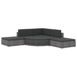 vidaXL Salon de jardin 6 Pièces avec coussins Résine tressée Gris