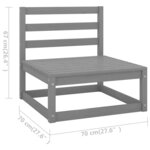 Salon de jardin meuble d'extérieur ensemble de mobilier 8 pièces avec coussins gris bois de pin massif 02_0017575