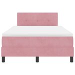 Lit à sommier box avec matelas rose en velours petit double