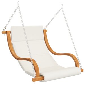 vidaXL Balancelle et coussin crème Bois courbé avec finition en teck