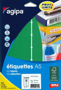 120 Étiquettes Vert 32X70