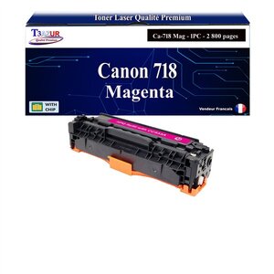 T3AZUR -Toner compatible avec Canon 718 (2660B002)pour Canon MF8360 MF8360CDN MF8380 MF8380CDW Magenta -2 800 pages