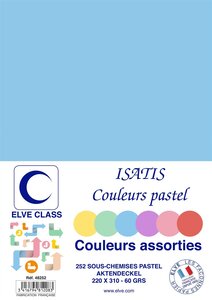 Pqt de 252 Sous-chemises 60 g 220 x 310 mm ISATIS Coloris Pastel Assorties ELVE