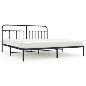 vidaXL Cadre de lit métal avec tête de lit noir 193x203 cm