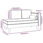 vidaXL Chaise longue avec coussins et traversin crème similicuir