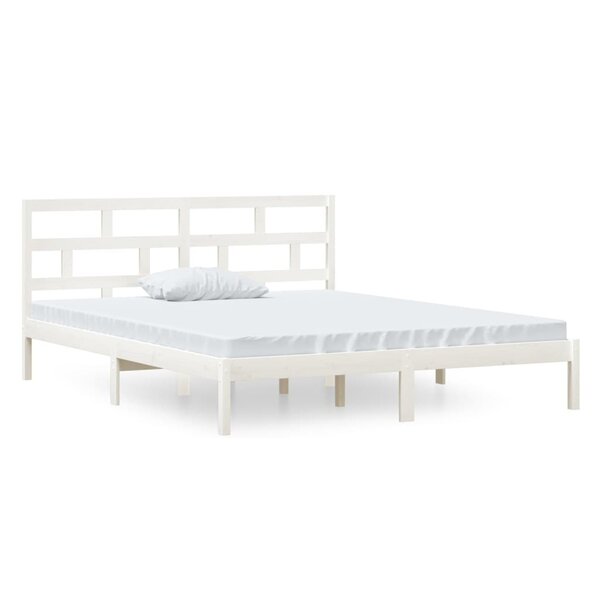 vidaXL Cadre de lit Blanc 120x190 cm Petit double Bois massif