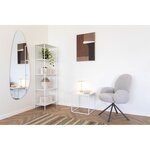 Chaise pivotante en bouclé blanc avec pieds gris
