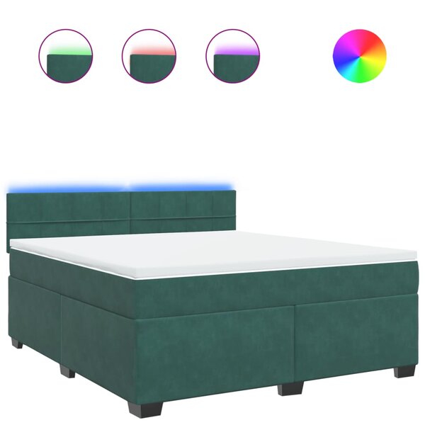 vidaXL Sommier à lattes de lit et matelas Vert foncé 180x200cm Velours