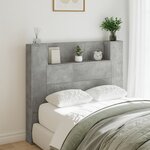 vidaXL Armoire tête de lit avec LED gris béton 120x16 5x103 5 cm