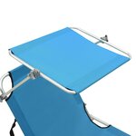 vidaXL Chaise longue pliable avec auvent acier turquoise et bleu