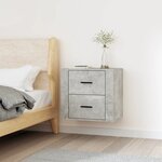 vidaXL Table de chevet murale Gris béton 50x36x47 cm