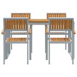 vidaXL Ensemble de salle à manger de jardin de 5 pièces en bois massif d'acacia et métal