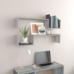 vidaXL Étagères murales 2Pièces Sonoma gris 100x15x20cm Bois d’ingénierie