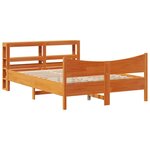 vidaXL Cadre de lit et tête de lit cire marron 160x200 cm bois de pin