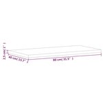 vidaXL Dessus de table 80x40x2 5 cm rectangulaire bois massif de hêtre