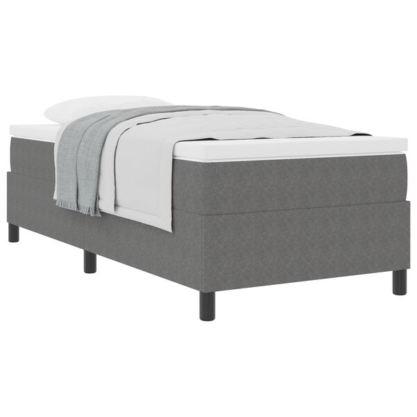 vidaXL Lit à Ressorts avec Matelas Gris 100x200 cm Tissu en Velours Côtelé