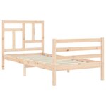 vidaXL Cadre de lit avec tête de lit 90x200 cm bois massif