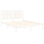 vidaXL Cadre de lit Blanc Bois massif 150x200 cm Très grand