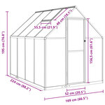 vidaXL Serre avec cadre de base anthracite 224x169x195 cm aluminium
