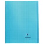 Cahier KOVERBOOK piqûre 96 pages seyès 90 g  couverture pp protège cahier rabat bleu  24 x 32 cm CLAIREFONTAINE