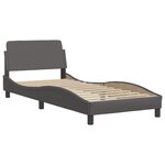 vidaXL Lit avec matelas gris 100x200 cm similicuir