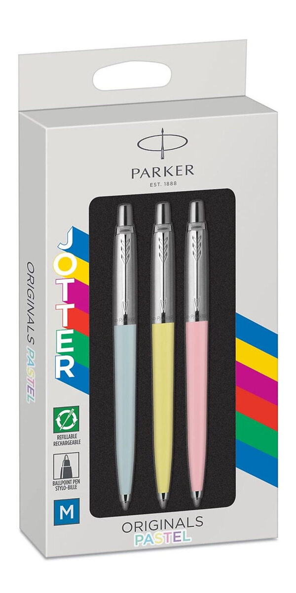 PARKER Jotter Originals Pastel Duo, Stylos bille Bleu Pastel + Stylo bille  Violet Pastel, recharge bleue pointe moyenne - La Poste